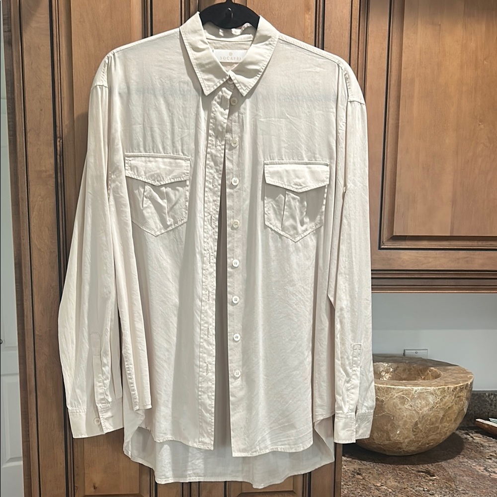 SoCapri Cream Button-Up Shirt